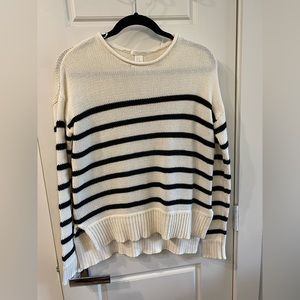 Striped Split Hem Sweater